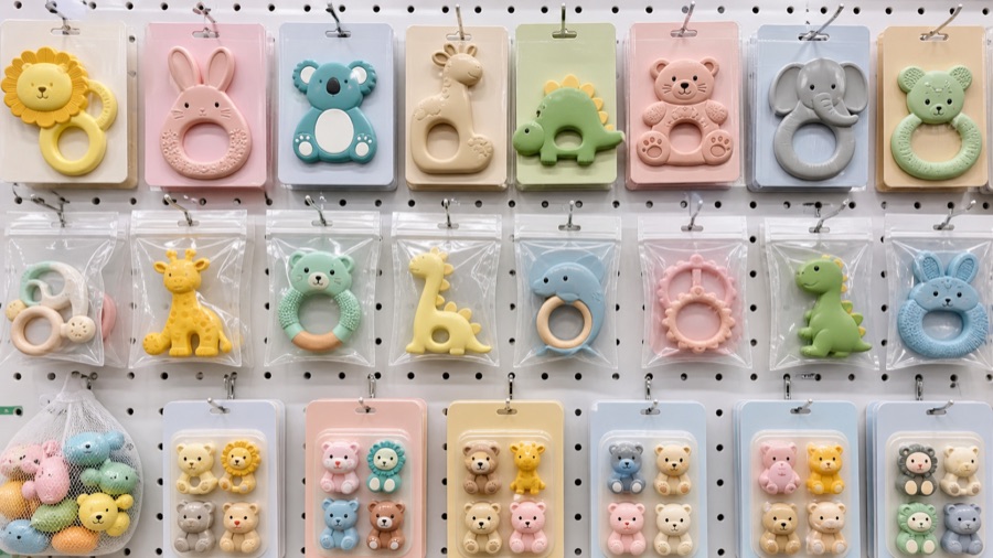 Baby teether toys and toddler product samples
