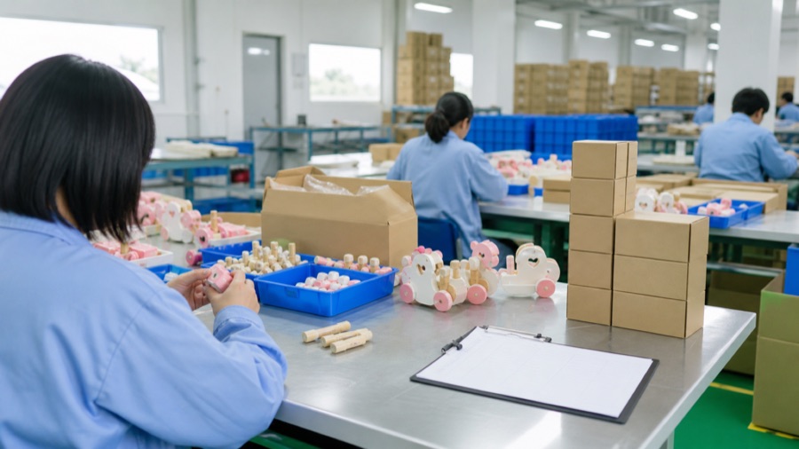 Toy parts assembly line and OEM order preparation