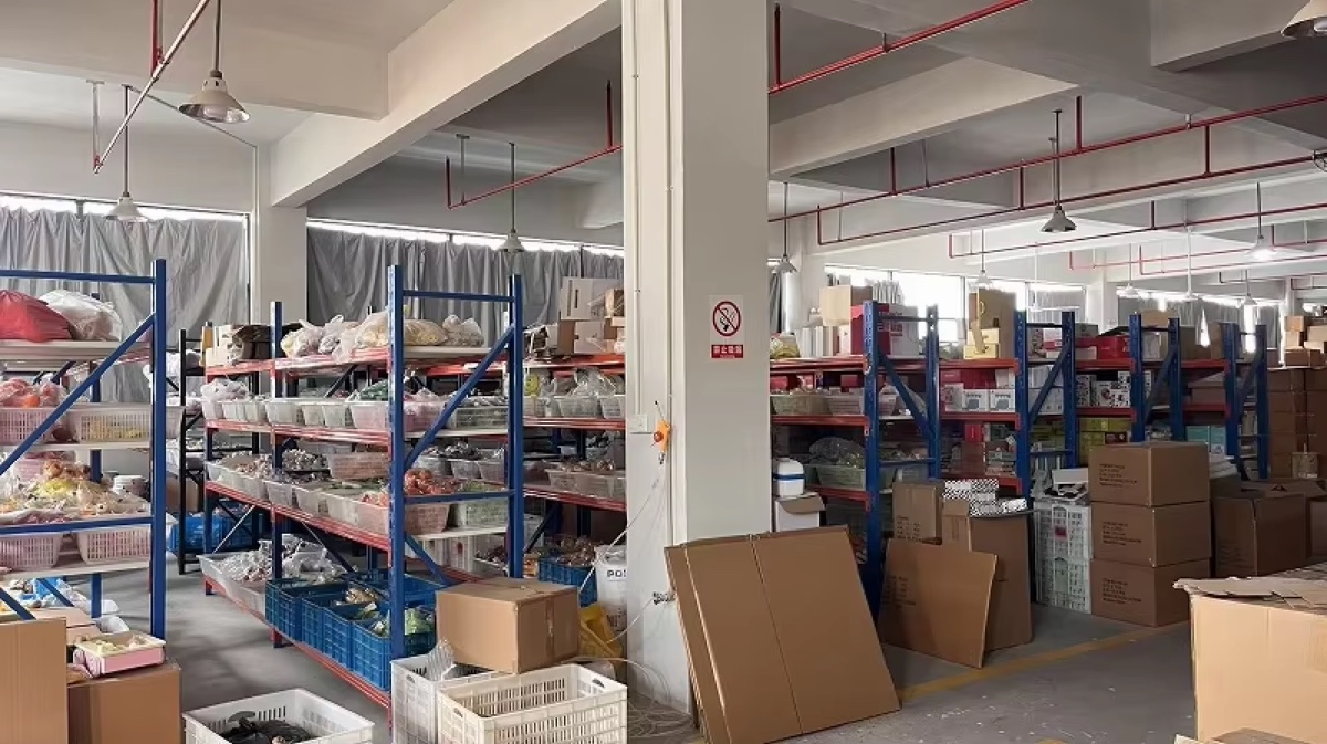 Toy order warehouse with cartons prepared for freight forwarder handover